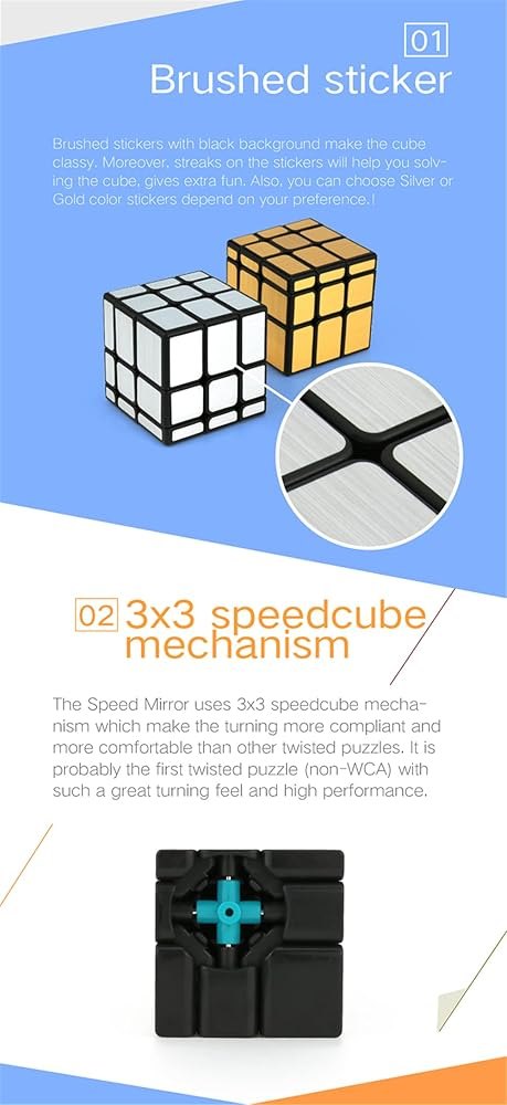 Brushed Mirror Cube 3×3 view 3